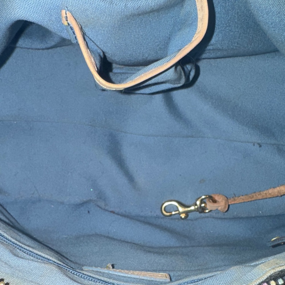 Dooney & Bourke Y2K RARE Black Multicolor DB Logo Shoulder Bag with rainbow zip - Picture 7 of 9
